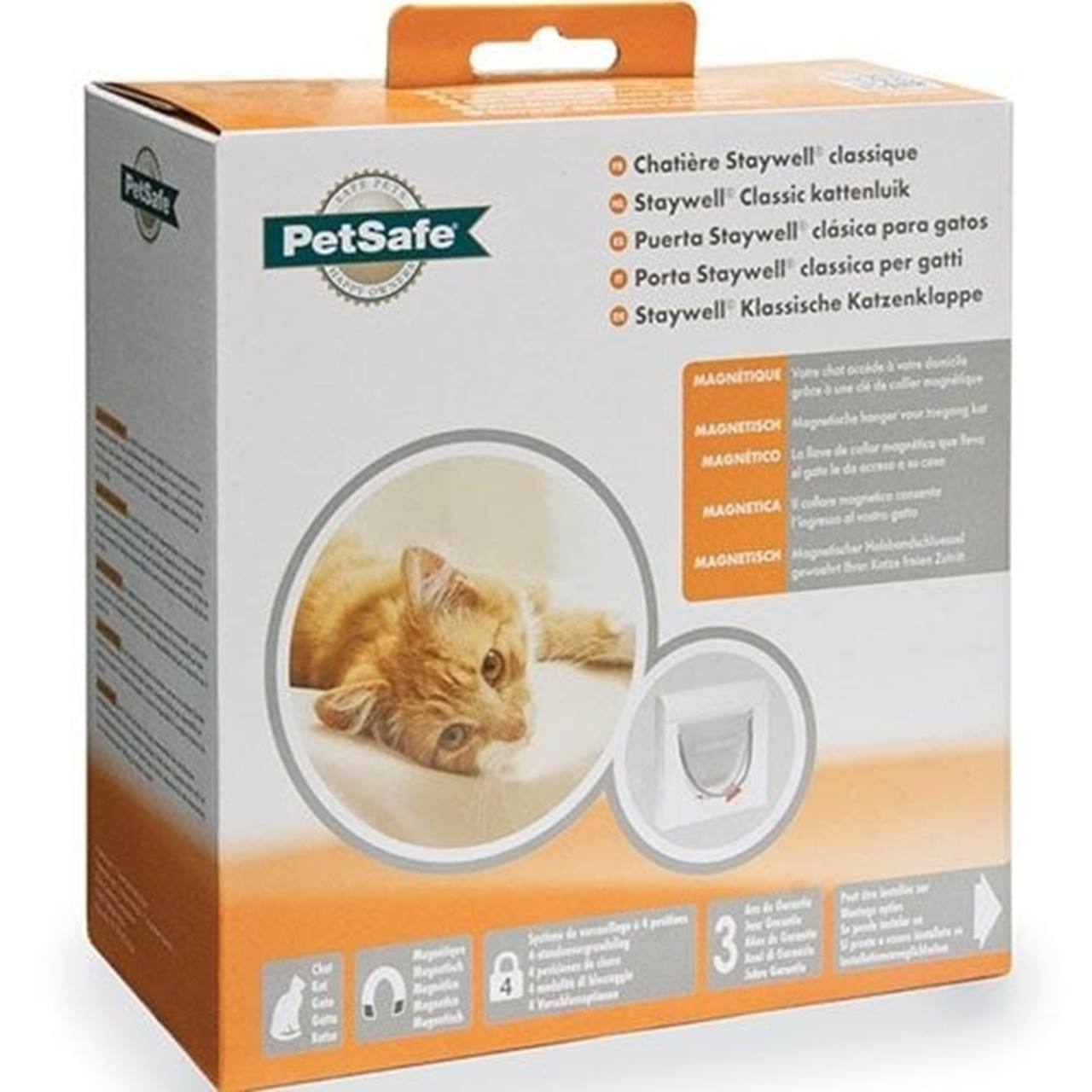 PetSafe® Staywell® Magnetic 4-Way Locking Classic Cat Flap, White